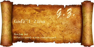 Gaál Zina névjegykártya